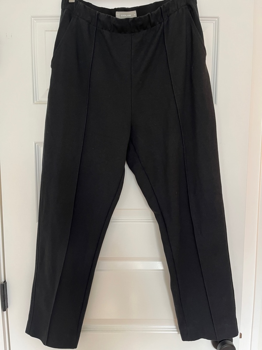 Everlane Dream Pant - Black Cropped Pleated Tapered Pants